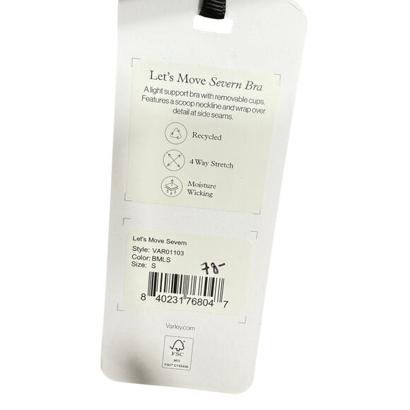 NEW-NWT Varley Let’s Move Severn Bra BMLS Snake Print Small - Picture 4 of 6